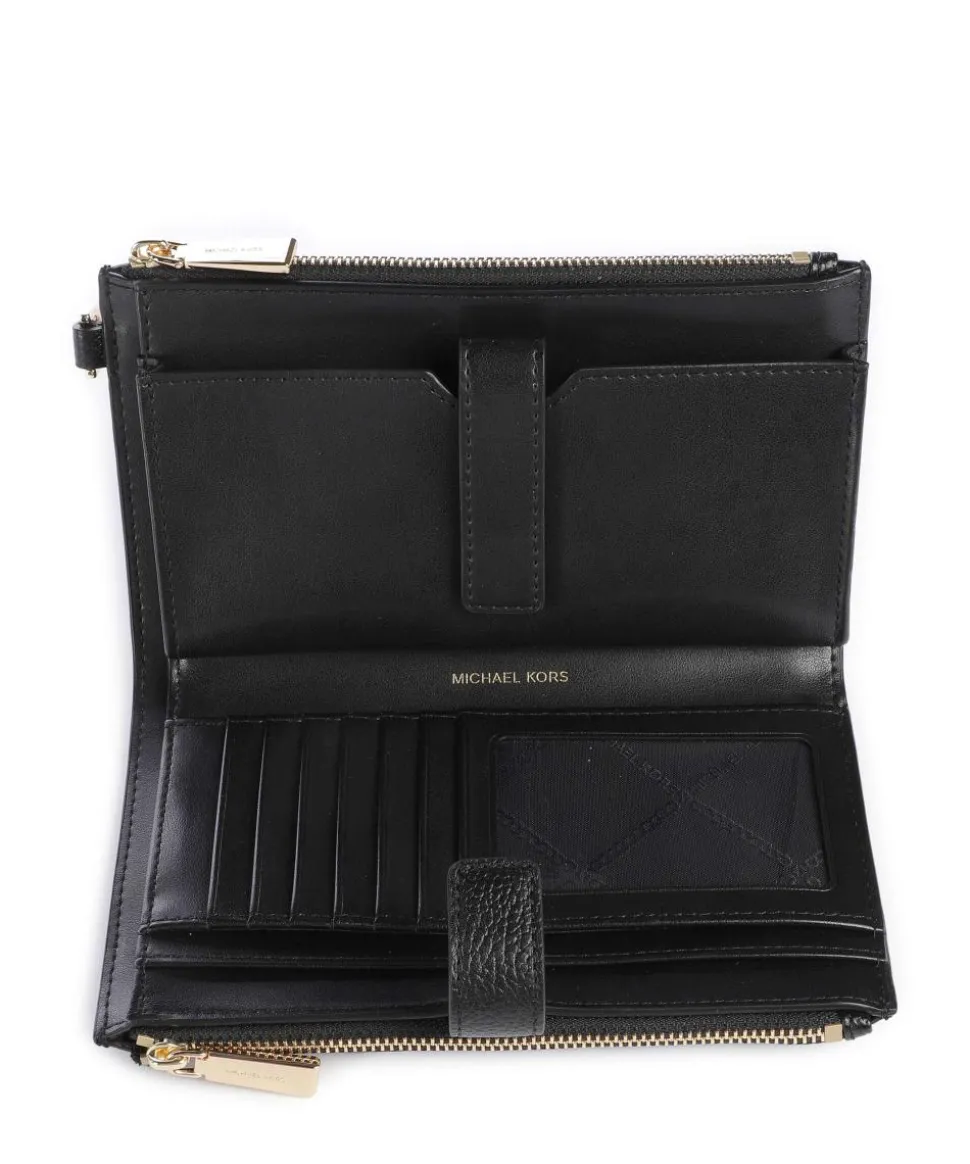 Jet Set Geldbörse genarbtes Rindsleder schwarz