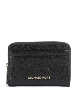 Jet Set Geldbörse genarbtes Leder schwarz