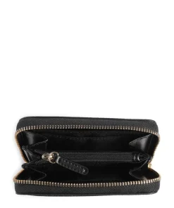 Jet Set Geldbörse genarbtes Leder schwarz