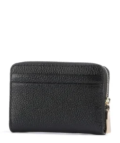 Jet Set Geldbörse genarbtes Leder schwarz