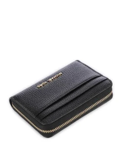 Jet Set Geldbörse genarbtes Leder schwarz