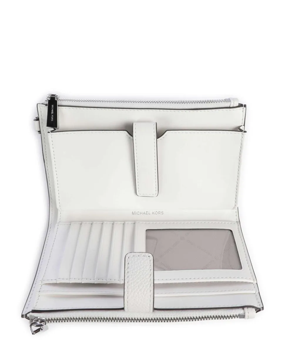 Jet Set Geldbörse genarbtes Rindsleder weiß