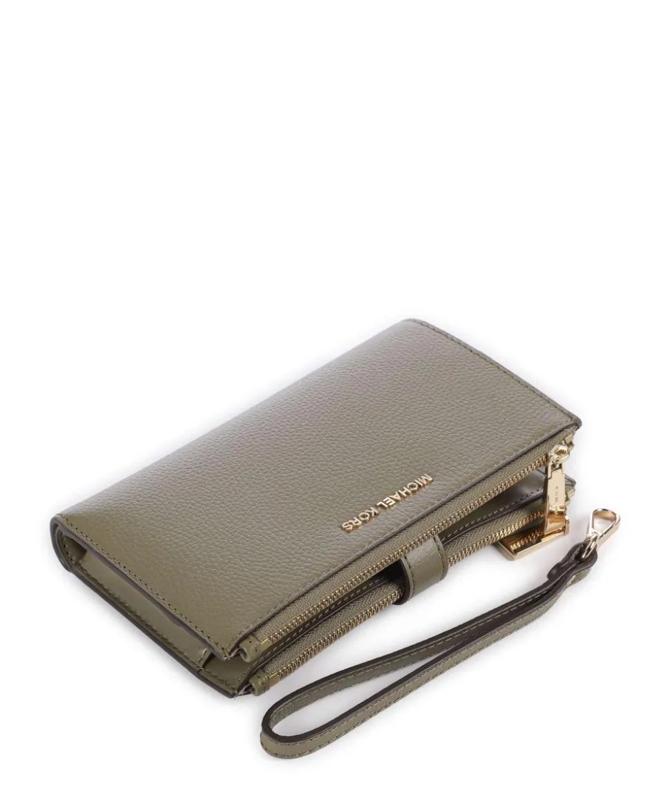 Jet Set Geldbörse genarbtes Rindsleder olivgrün