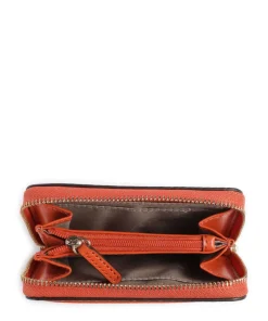 Jet Set Geldbörse genarbtes Leder orange