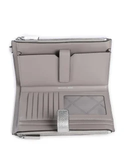 Jet Set Geldbörse genarbtes Rindsleder silber