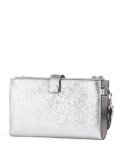 Jet Set Geldbörse genarbtes Rindsleder silber