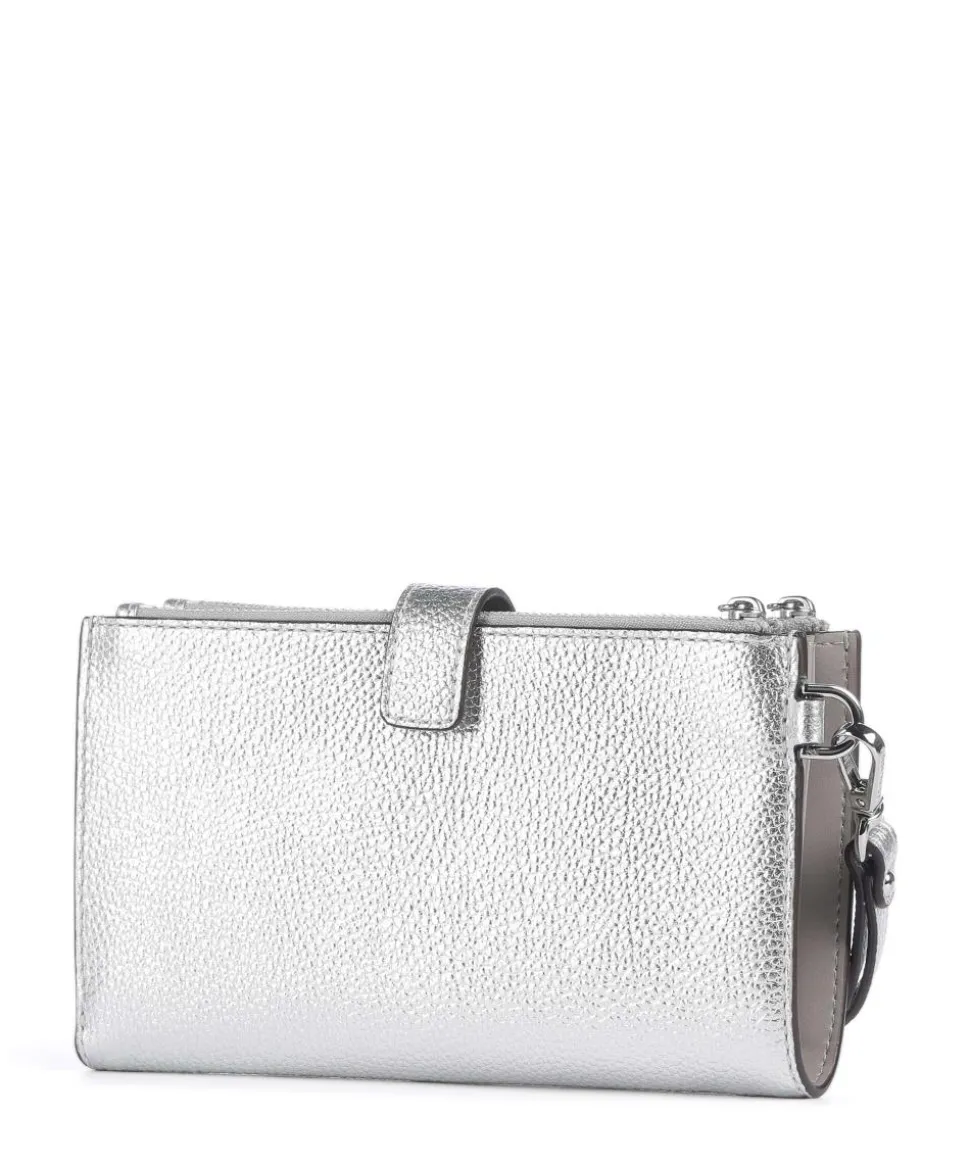 Jet Set Geldbörse genarbtes Rindsleder silber
