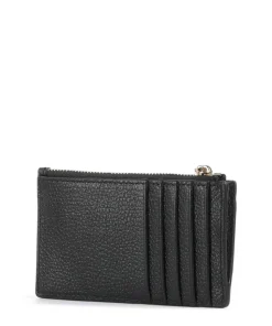 Jet Set Kreditkartenetui genarbtes Rindsleder schwarz