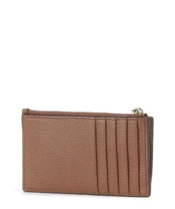 Jet Set Kreditkartenetui genarbtes Rindsleder braun