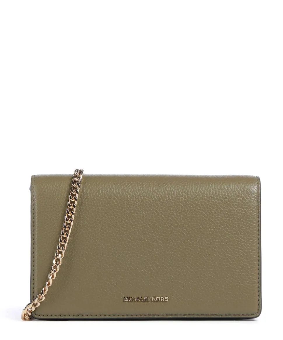 Jet Set Medium Umhängetasche genarbtes Rindsleder olivgrün