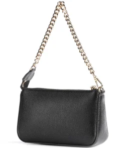 Jet Set Schultertasche genarbtes Rindsleder schwarz