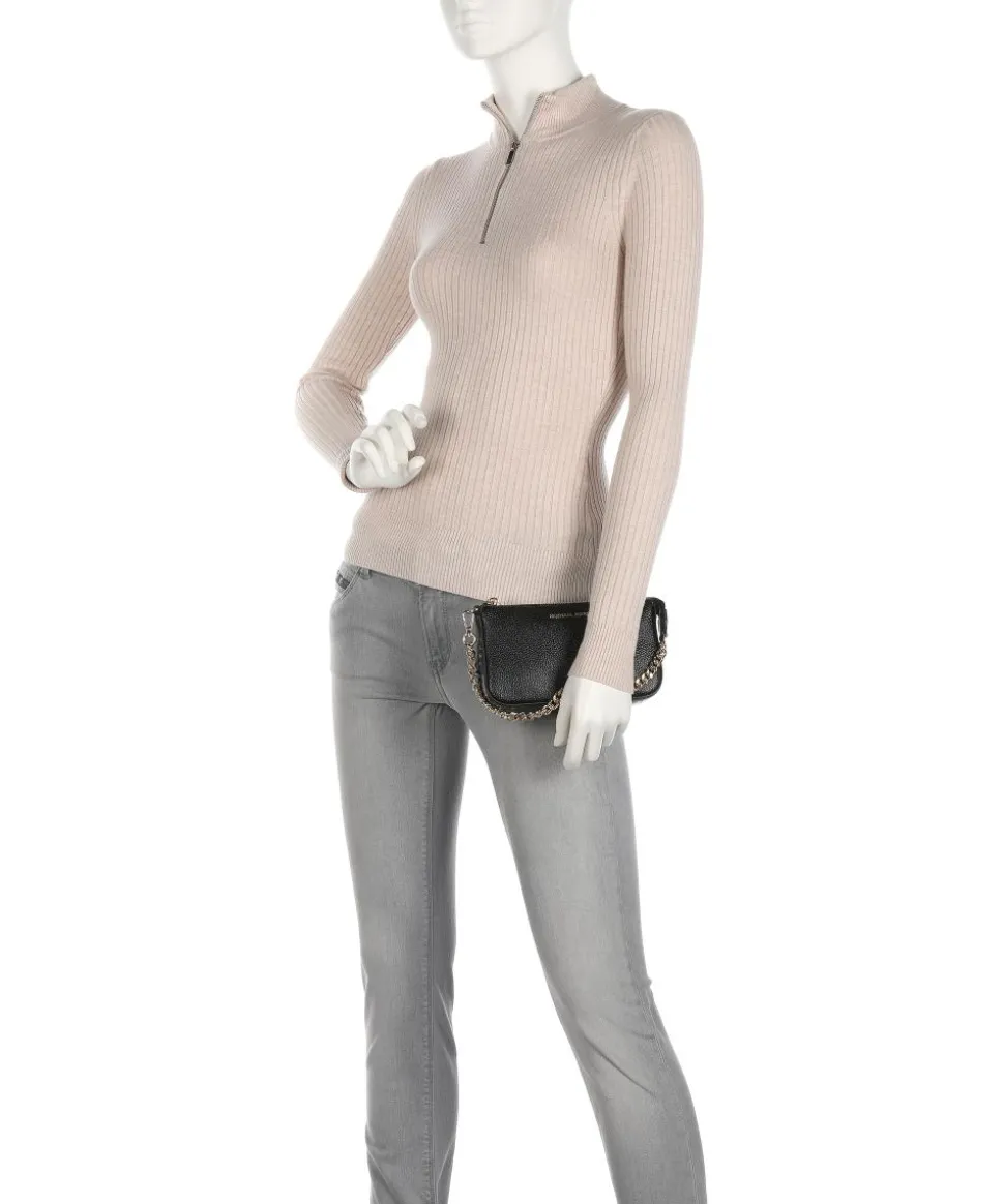 Jet Set Schultertasche genarbtes Rindsleder schwarz