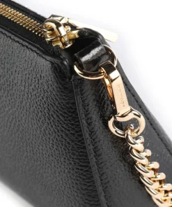 Jet Set Schultertasche genarbtes Rindsleder schwarz