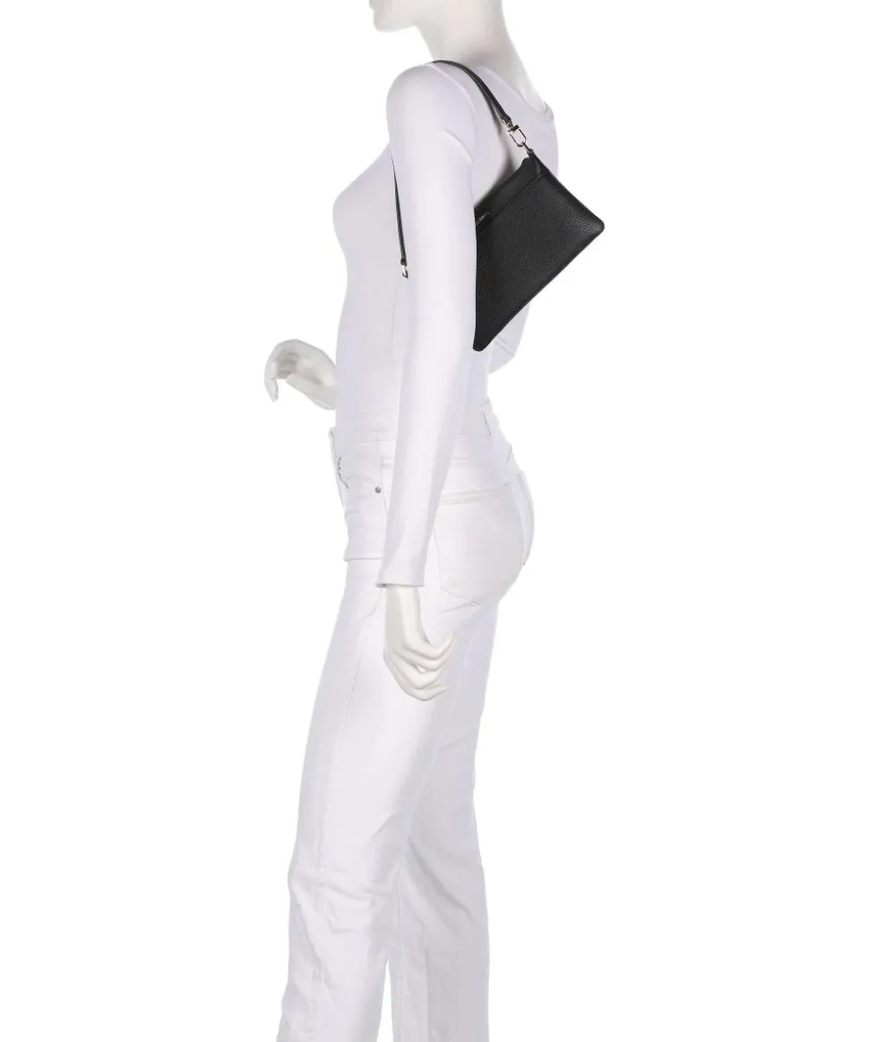 Jet Set Schultertasche genarbtes Rindsleder schwarz