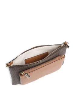 Jet Set Schultertasche Lederimitat dunkelbraun