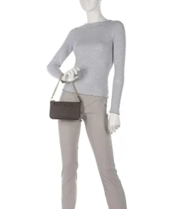 Jet Set Schultertasche Lederimitat dunkelbraun