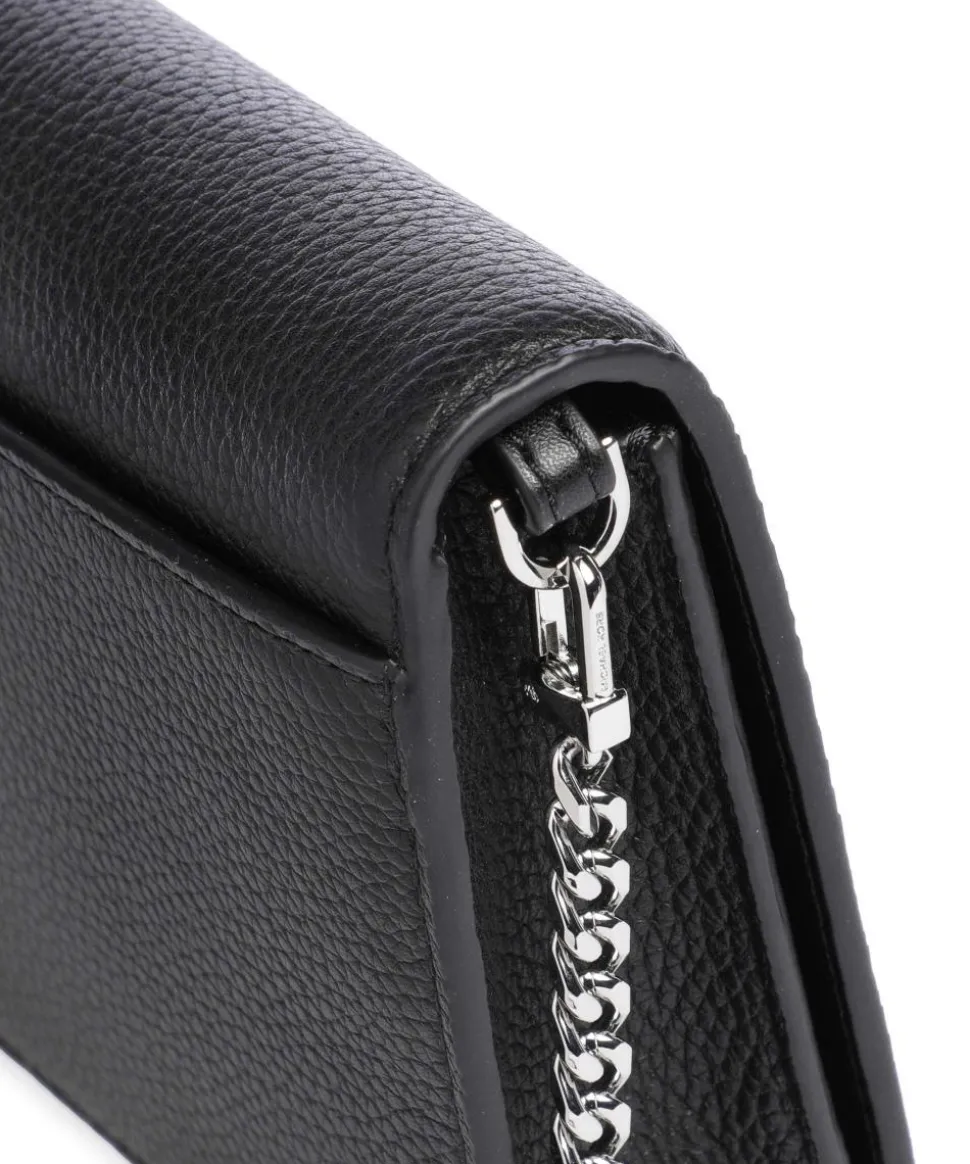 Jet Set Umhängetasche genarbtes Leder schwarz