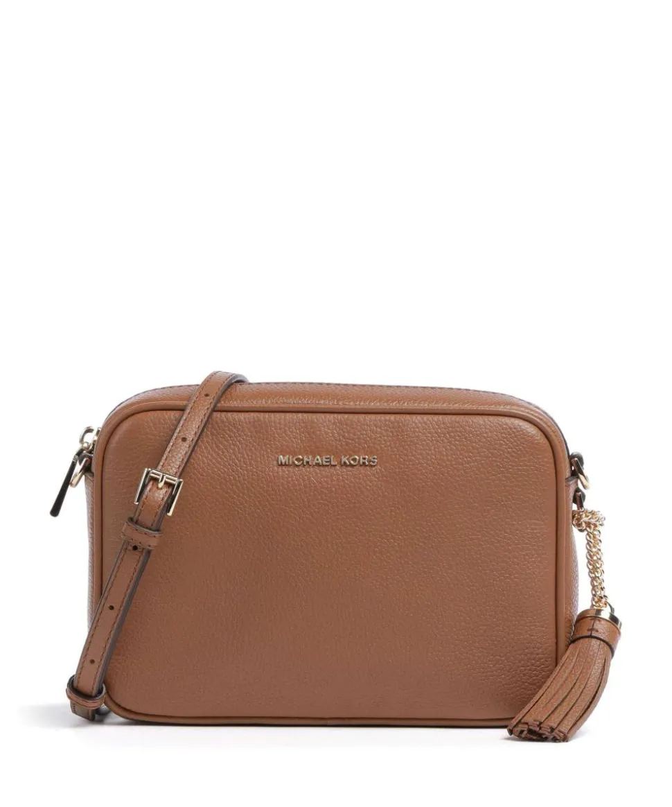 Jet Set Umhängetasche genarbtes Rindsleder braun