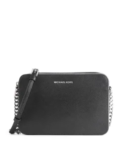 Jet Set Umhängetasche genarbtes Rindsleder schwarz