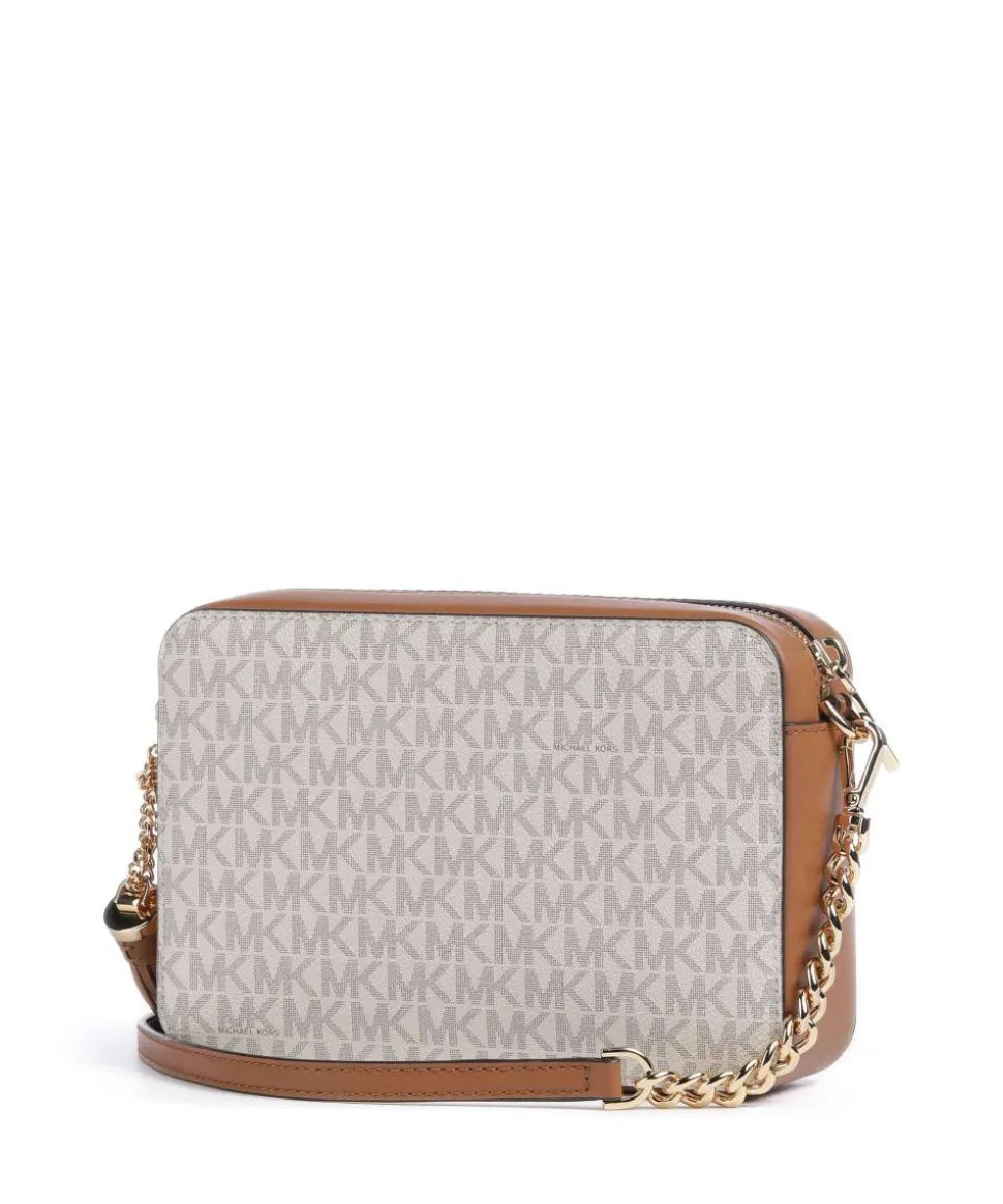 Jet Set Umhängetasche Lederimitat, Canvas elfenbein