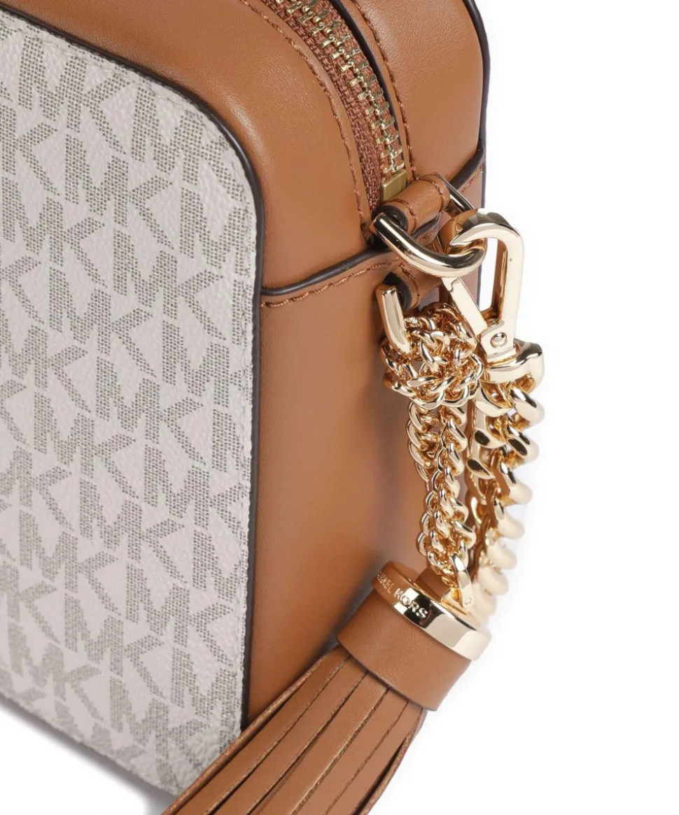 Jet Set Umhängetasche Lederimitat, Canvas elfenbein