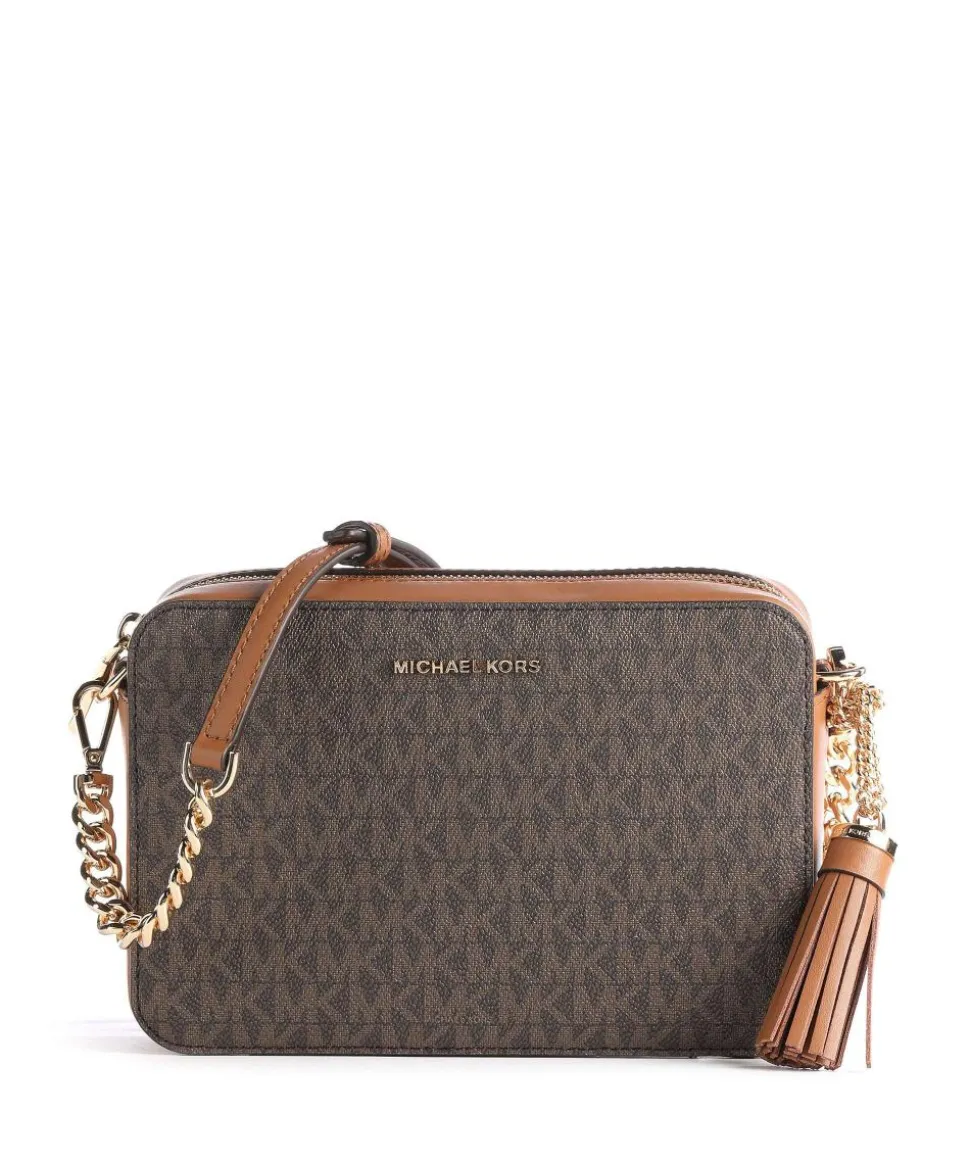 Jet Set Umhängetasche Lederimitat dunkelbraun