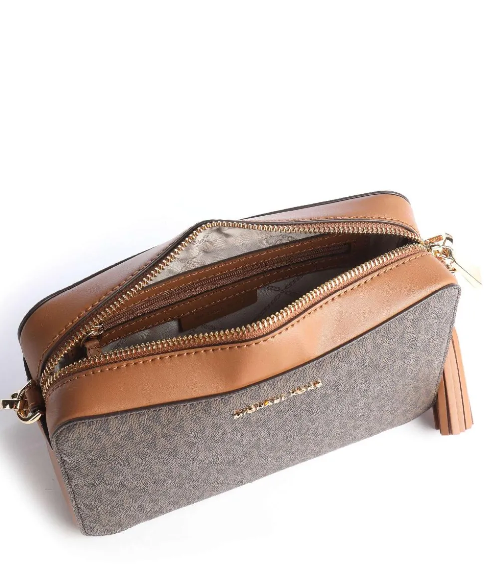 Jet Set Umhängetasche Lederimitat dunkelbraun