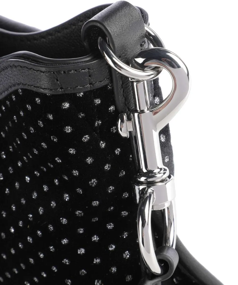 Joan Umhängetasche Lederimitat, Polyester, fein genarbtes Rindsleder schwarz