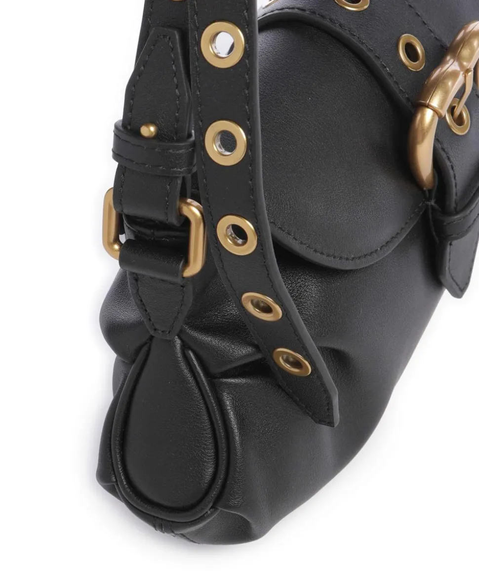 Jolene Mini Schultertasche fein genarbtes Rindsleder schwarz