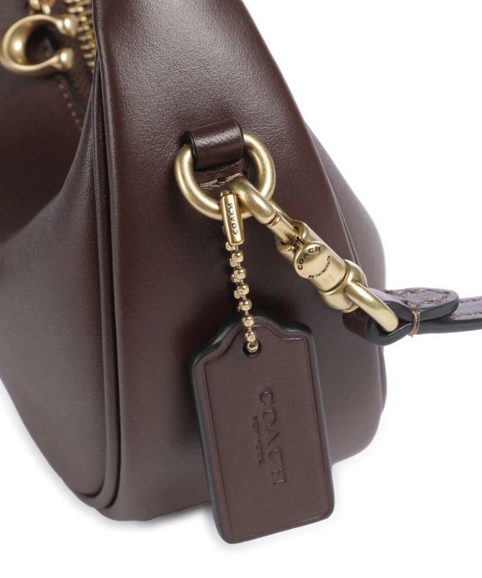 Jonie Umhängetasche fein genarbtes Leder dunkelbraun