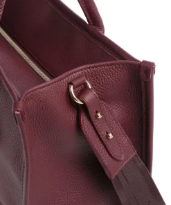 Jour M Handtasche genarbtes Rindsleder brombeer