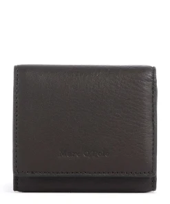 Judis Geldbörse genarbtes Leder dunkelbraun