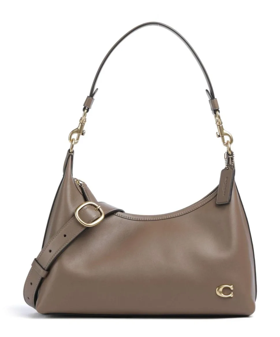 Juliet Schultertasche fein genarbtes Leder taupe
