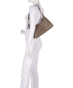 Juliet Schultertasche fein genarbtes Leder taupe