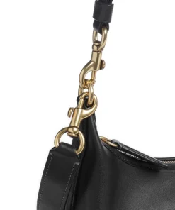 Juliet Schultertasche fein genarbtes Leder schwarz