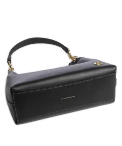 Juliet Schultertasche fein genarbtes Leder schwarz