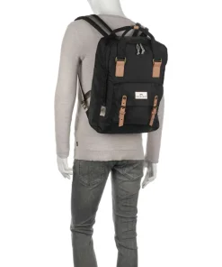 Jungle Macaroon Large Rucksack 15″ recyceltes Nylon schwarz