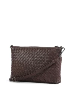 Karima Umhängetasche fein genarbtes Rindsleder dunkelbraun