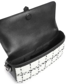 K/Autograph Boucle Schultertasche fein genarbtes Rindsleder, Polyamide schwarz/weiß