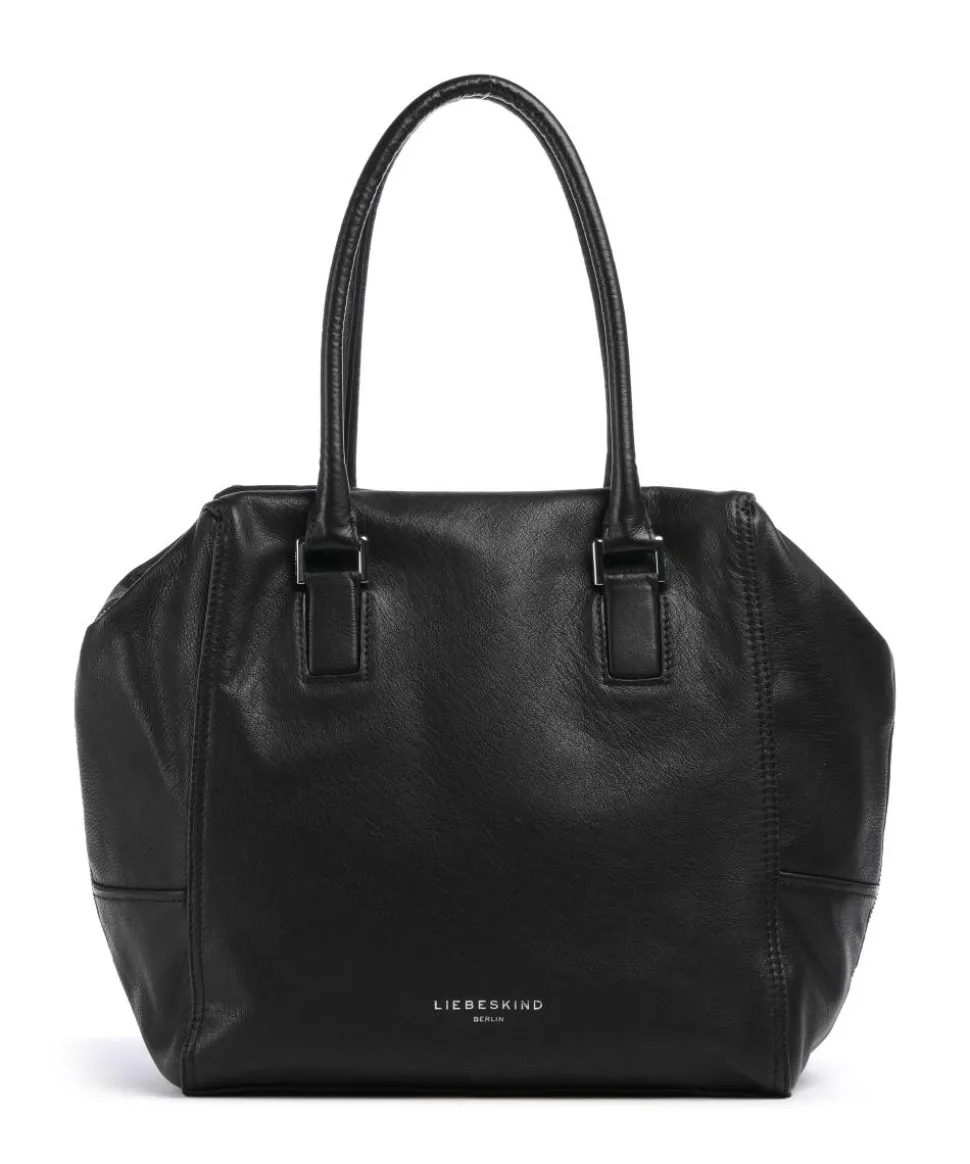 Kayla Archive 3D Leather Shopper genarbtes Leder schwarz