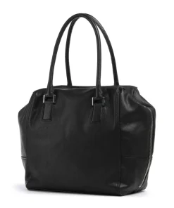 Kayla Archive 3D Leather Shopper genarbtes Leder schwarz