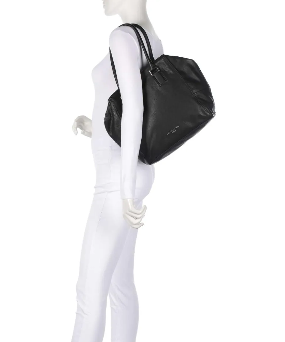 Kayla Archive 3D Leather Shopper genarbtes Leder schwarz