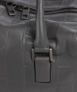 Kayla Monogram Sheep Natural M Handtasche geprägtes Rindsleder dunkelgrau