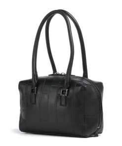 Kayla Monogram Sheep Natural S Schultertasche geprägtes Rindsleder schwarz