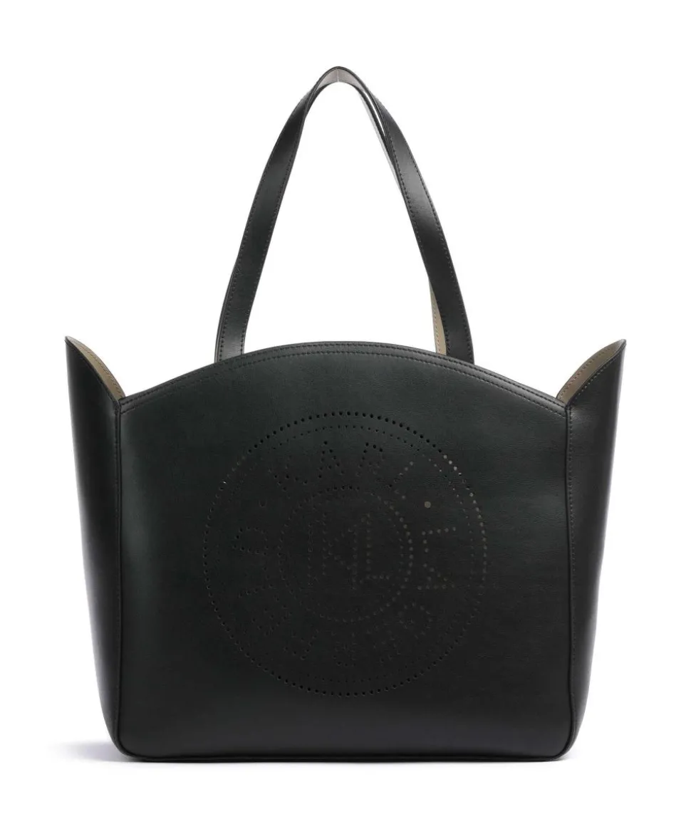 K/Circle Large Shopper fein genarbtes Rindsleder schwarz