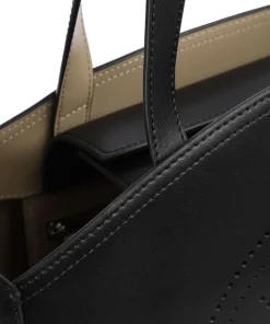 K/Circle Large Shopper fein genarbtes Rindsleder schwarz