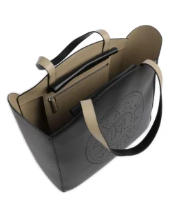 K/Circle Large Shopper fein genarbtes Rindsleder schwarz