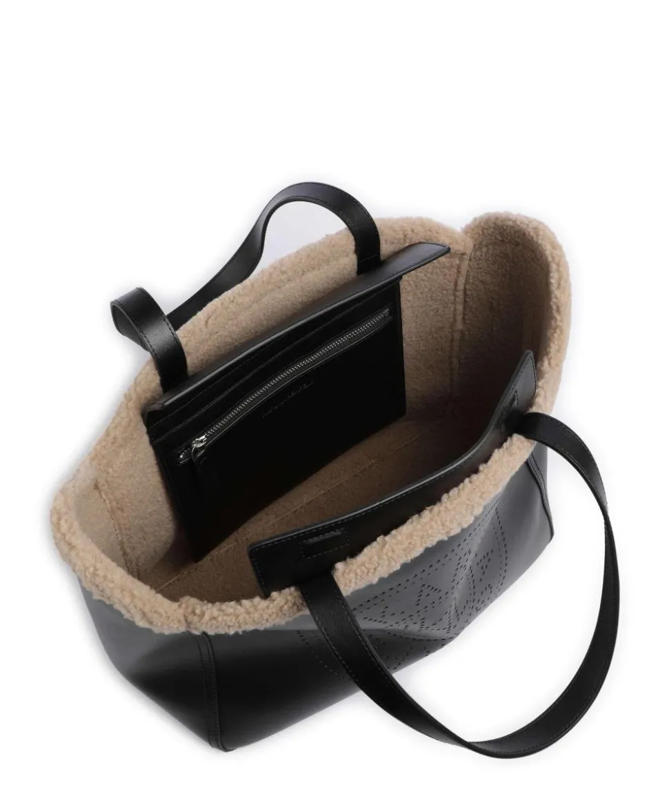 K/Circle Shopper Kunstfell, Leder schwarz