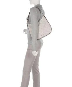 Kensington Beuteltasche Lederimitat elfenbein/braun