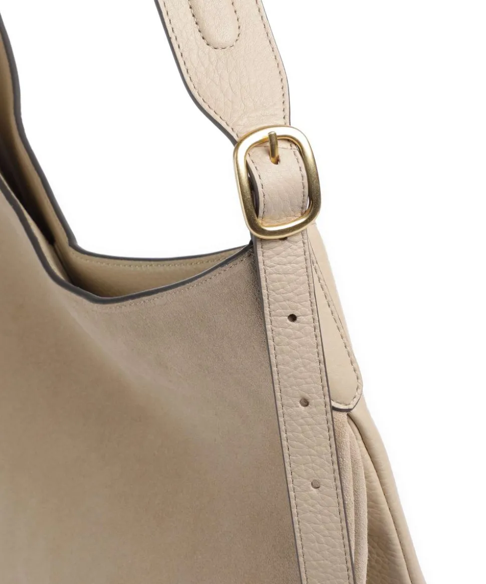 Kensington Place Beuteltasche genarbtes Rindsleder, aufgerautes Rindsleder beige